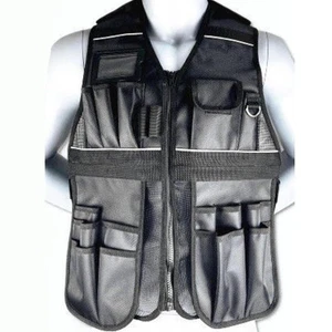 Tool Vest with Zipper with Reflective Strip Adjustable - Picture 1 of 7