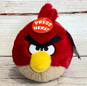 Nuevo juguete de peluche Angry Birds 2010 Red Bird con etiquetas sin sonido - Imagen 1 de 6
