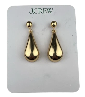 J. Pendientes perforados en forma de lágrima en tono dorado Crew nuevos con etiquetas $39,50 Foto 1 de 4