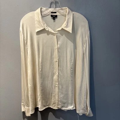 Blusa Talbots de Seda con Botones para Mujer 20W Crema Modesta Clásica Carrera Elastizada Foto 1 de 4