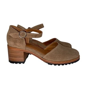 Patina Portland pelle donna taglia 8,5 scamosciata tacco a blocco Mary Jane fatto a mano boho - Foto 1 di 12
