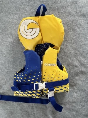 Chaleco salvavidas Connelly para bebés pequeños cerca de la costa amarillo azul hasta 30 libras Foto 1 de 4