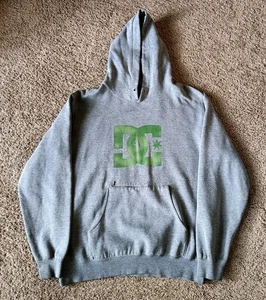 DC Shoes Felpa con Cappuccio Uomo Pullover Medio Grigio Manica Lunga Tasche - Foto 1 di 8