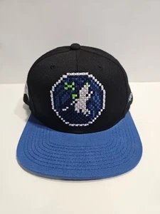 Mitchell Ness Minnesota Timberwolves Black 8-Bit Two Tone Snapback Hat Cap - Picture 1 of 8