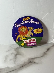Vintage Disney Lion King Pin Back Button Sing Along Songs Circle Of Life Simba - Picture 1 of 3