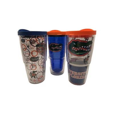 University of Florida Gators Tervis Tumbler Logo Gator UF Orange&Blue 24oz. (3) - Image 1 of 4