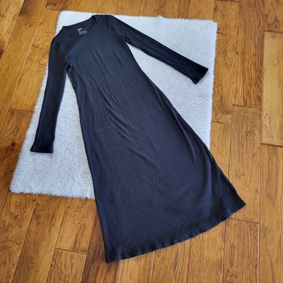 Storq Maternity Maxi Dress Women's 3 / Medium Black Ribbed Long Sleeve Bodycon - Image 1 of 4