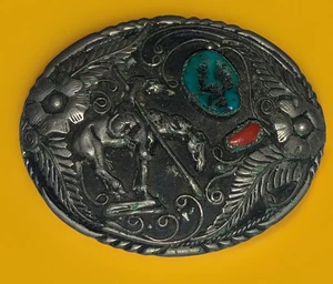 Turquesa y Coral SSI 88 Hebilla de Cinturón Estilo Don Quijote - Imagen 1 de 5