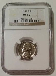 1956 Jefferson Nickel MS66 NGC Toning - Picture 1 of 2