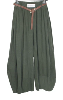 NEW 2025 AUTUMN LADIES LIGHTWEIGHT COMFY FINE CORDUROY WIDE LEG PALAZZO TROUSERS - Image 1 of 3
