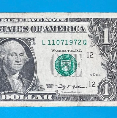 November 7, 1972 (L 11071972 Q) BIRTHDAY $1 One Dollar Bill - Image 1 of 3