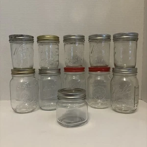 LOT OF 11 Ball Kerr Anchor Golden Harvest Mason Jars with lids READ DESCRIPTION - Picture 1 of 13