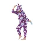 Adults Kigurumi Animal Jump Suit Unicorn Pajamas Women Men Kids Hooded Sleepwear