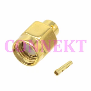 1pce RP-SMA male jack center solder semi-rigid RG402 0.141" RF connector - Picture 1 of 4