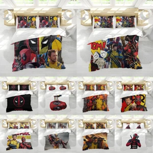 X-men Deadpool & Wolverine Bedding 3pcs/set Bedspread Duvet Cover Pillowcases - Picture 1 of 45