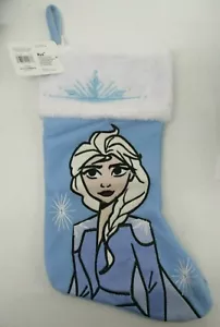 LARGE 17" PLUSH FROZEN ELSA DISNEY CHRISTMAS X-MAS STOCKING NEW EMBOSSED NWT - Picture 1 of 2