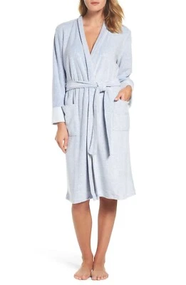 Natori L64602 Womens Light Blue Nirvana Tie Belt Pocketed Robe Size L - Изображение 1 из 4