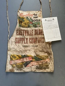 Vintage Eastville Bldg Supply Co Eastville Va Werbeshop Schürze & RCPT ESVA - Bild 1 von 5