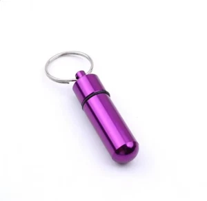 Aluminum Pill Box Case Bottle Cache Drug Holder Keychain Container Waterproof AU - Picture 1 of 1