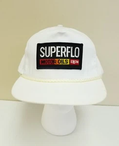 EXXON SUPERFLO MOTOR OIL Adjustable Hat Cap White - Picture 1 of 7