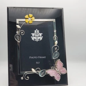 Crystal Crown Photo Display Frame for 5 X 7 Photo. Butterfly, Flowers,crystals. - Picture 1 of 9