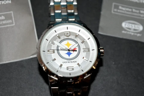 Vintage Pittsburgh Steelers Team Logo NFL Defender Fossil Watch Cover