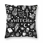 Halloween Witch Raven Square Pillow Gothic Occult Magic Witchy Cushion Cover