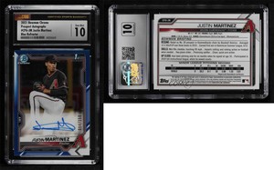 2021 Bowman Chrome Prospect Blue Refractor Justin Martinez CSG 10 Gem Mint Auto