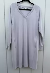 NWT Athleta Seasoft Robe Pullover V-Neck Purple Long Sleeve Dress Pockets Size L - Picture 1 of 23
