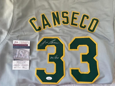 Autographed inscribed Oakland Athletics Jersey Jose Canseco (40/40) JSA COA - Image 1 of 2
