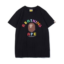 BAPE A Bathing Ape Monkey Head Round Collar Short Sleeve Cotton T-shirt 2019