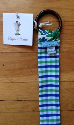 Papo d' Anjo Designer Belt (Bright Green & Blue Liberty Reversible) Medium-New - Image 1 of 4