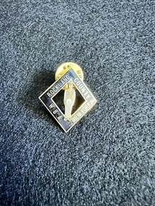 Spilla vintage WBA Rockland County New York a forma di diamante colore nero e oro - Foto 1 di 1