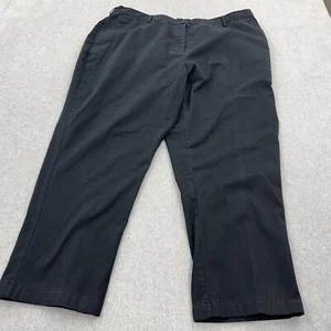 Lands End Pants Womens 20W/P Black High Rise Straight Leg Elastic Back - Picture 1 of 11