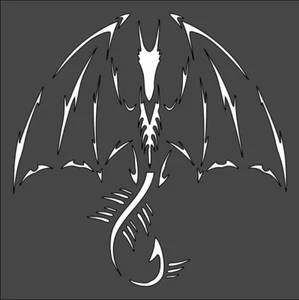 1- 5.5x5.5 inch Custom Cut Stencil, (VH-11) Dragon - Picture 1 of 1