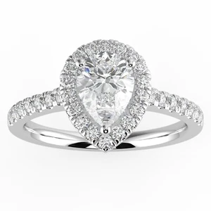 IGI Certified Lab Grown HALO Diamond Engagement Ring 2 ct F/VS1 14k White Gold - Picture 1 of 7