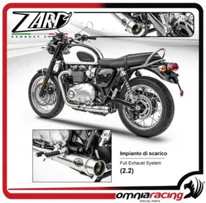 Zard Impianto di Scarico Completo 2.2 Racing Inox per Triumph Bonneville T120 - Foto 1 di 5
