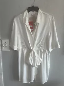 Top premaman donna Mamalicious bianco bottoni davanti blusa viscosa media nuovo con etichetta - Foto 1 di 9