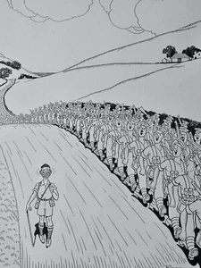 1935 Vintage Print MILITARY MARCH - EMBARRASSING HALF HOUR IN LIFE OF A HIKER - Picture 1 of 2