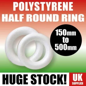 POLYSTYRENE HALF ROUND RINGS Christmas Wreaths Decorations Various Sizes & Packs - Picture 1 of 1