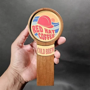 Tap Handle Red Hat Coffee Cold Brew Coffee Knob Bar Party Festival Holiday Rare - Picture 1 of 7