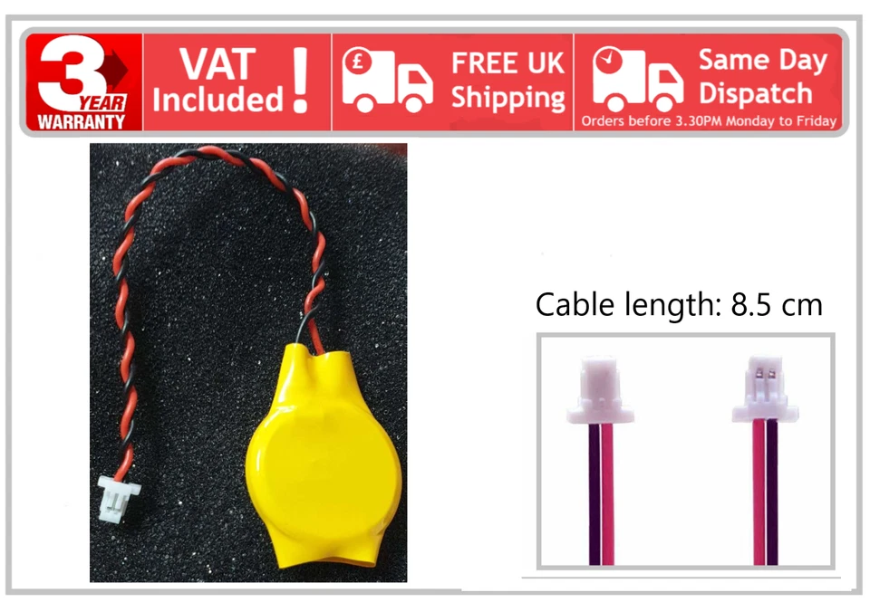2 Pin Acer Aspire V3-371 V3-372T MS2392 BIOS CMOS RTC Battery 023.25212.0011 - Image 1 of 4