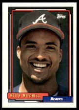 1992 Topps Keith Mitchell Baseball Card Atlanta Braves #542