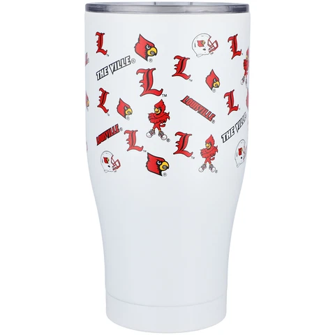 Louisville Cardinals 24oz. All Over Print Stainless Steel Tumbler Cover