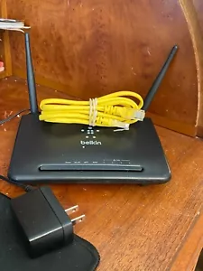 Belkin N300 Wi-Fi Wireless Router F9K1010v2 Lan Cable Power Plug - Picture 1 of 3