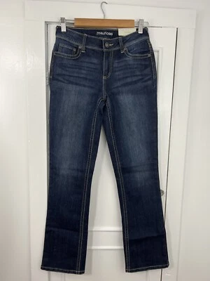 Maurices Woman's Jeans Size 3/4 Short Slim Bootcut Medium Dark Wash Mid Rise - Image 1 of 4