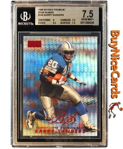 1998 Barry Sanders Fleer Skybox Premium Star Rubies SP /50 BGS 7.5 - Picture 1 of 4