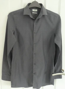 Mens NEXT Slim Fit Grey Long Sleeve Shirt Size 15"collar - Picture 1 of 4