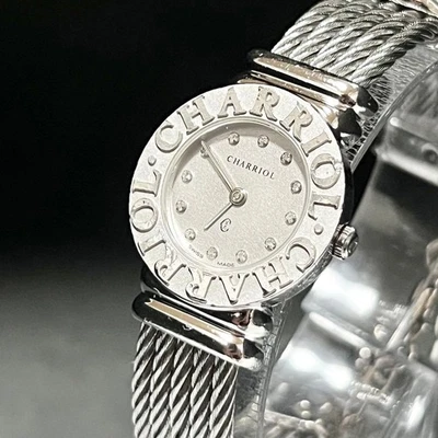 Charriol Saint-Tropez Diamante 12P Cadena Alambre Plata Logo Bisel Charriol, 17338 Foto 1 de 4