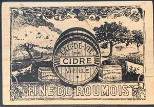 Stampers Anonymous Vintage Label French Old Cider Brandy Rubber Stamp - Picture 1 of 3